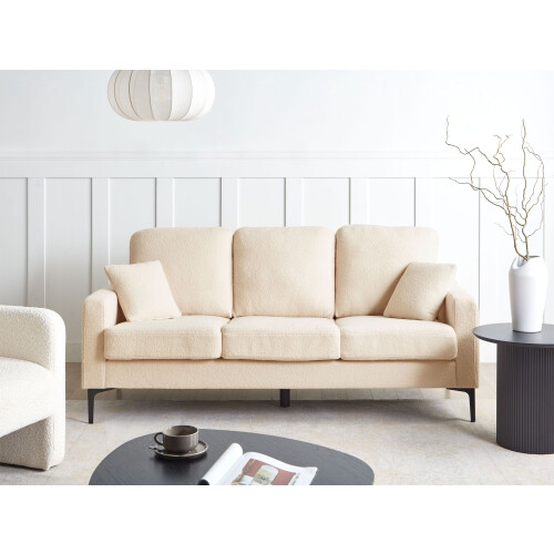 Beliani Sofa 3 Seater GAVLE Boucle Beige 1
