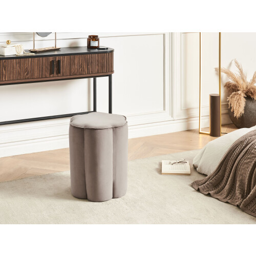 Beliani Pouffe TAPPEN Velvet Taupe 1