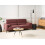 Beliani Sofa 3 Seater ANGE Fabric Burgundy 2