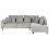 Beliani Corner Sofa 4 Seater LUNNER Corduroy Light Grey Left Hand 5