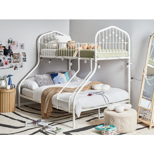 Beliani Bunk Bed Metal CHAMONIX 90/140 x 200 cm White 1