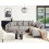 Beliani Corner Sofa 4 Seater LUNNER Corduroy Light Grey Left Hand 2