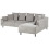 Beliani Corner Sofa 4 Seater LUNNER Corduroy Light Grey Left Hand 6
