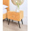 Beliani 1 Drawer Bedside Table FLAYAT Corduroy Orange 2