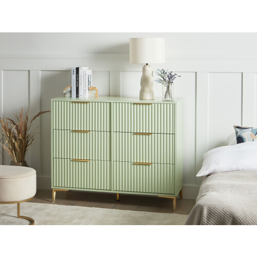 Beliani 6 Drawer Chest WALCOTT Light Green 1