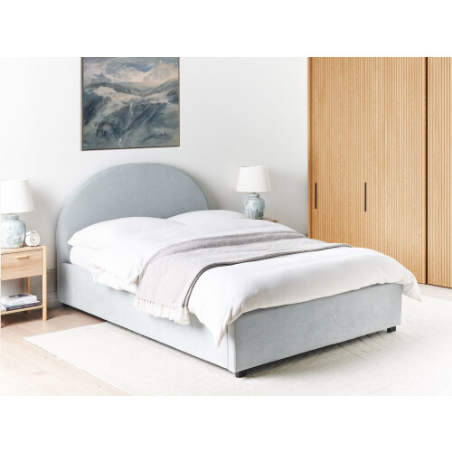 Beliani Ottoman Bed VAUCLUSE Chenille Light Blue 140 x 200 cm (EU Double) 1
