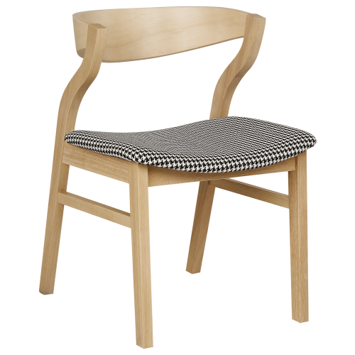 Beliani Set of 2 Dining Chairs MAROA Wood Black/ White 1