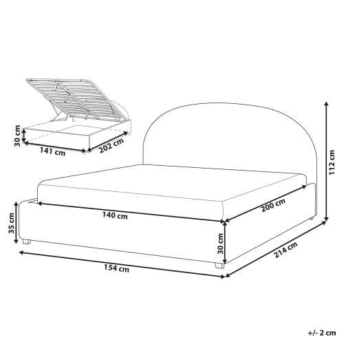 Beliani Ottoman Bed VAUCLUSE Chenille Light Blue 140 x 200 cm (EU Double) 2