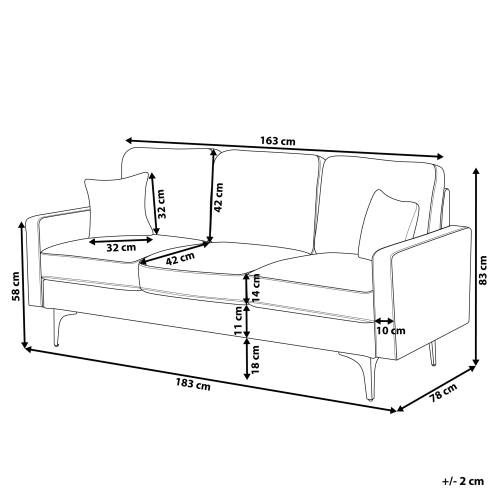 Beliani Sofa 3 Seater GAVLE Boucle Beige 2