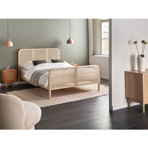 Beliani Bed Pine Wood GONFARON 140 x 200 cm (EU Double) Light Brown 1