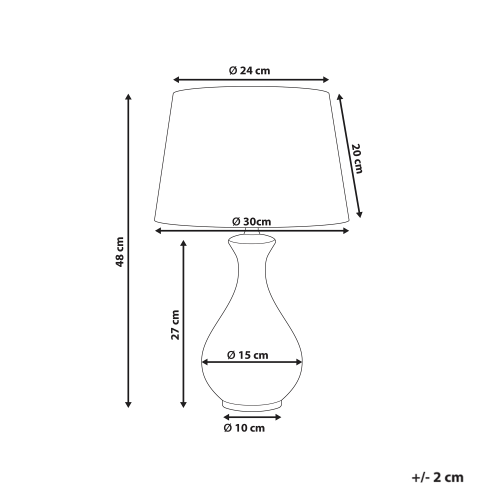 Beliani Table Lamp CARMEN Porcelain White/ Blue 2
