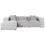 Beliani Corner Sofa 3 Seater DOLVA Corduroy Light Grey Right Hand 5