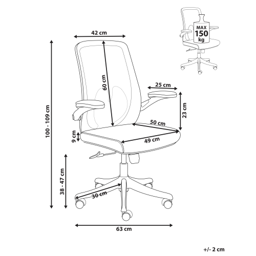 Beliani Office Chair OVERLORD Black 2