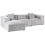 Beliani Corner Sofa 3 Seater DOLVA Corduroy Light Grey Right Hand 6