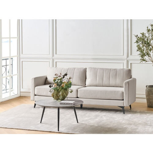 Beliani Sofa 3 Seater MALA Fabric Light Beige 1