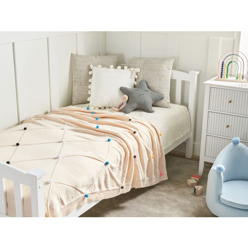 Beliani Blanket GAIDAR Cotton 130 x 170 cm Beige 1