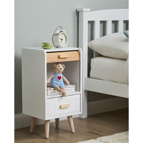 Beliani 1 Drawer Bedside Table NESIKA White 1