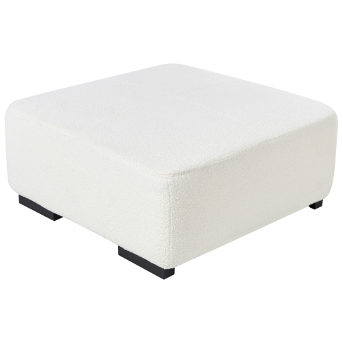 Beliani Ottoman LUNGO Boucle White 1