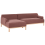 Beliani Corner Sofa 3 Seater SOSJO Fabric Burgundy Right Hand 4