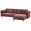 Beliani Corner Sofa 3 Seater ALTAN Fabric Burgundy Left Hand 4