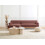 Beliani Corner Sofa 3 Seater SOSJO Fabric Burgundy Right Hand 2