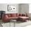 Beliani Corner Sofa 3 Seater ALTAN Fabric Burgundy Left Hand 2