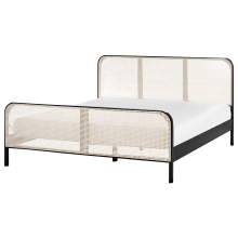 Bed Pine Wood GONFARON 180 x 200 cm (EU Super King) Black