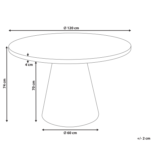 Beliani Dining Table MERE White Marble 120 cm 120 cm 2