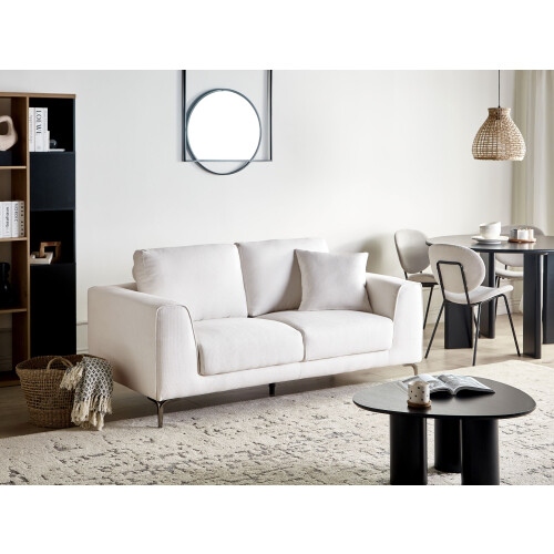 Beliani 2 Seater REINEN Fabric White 1