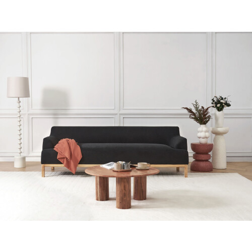 Beliani Sofa 3 Seater SOSJO Fabric Black 1