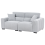 Beliani Sofa 3 Seater FAUSKAN Fabric Light Blue 4