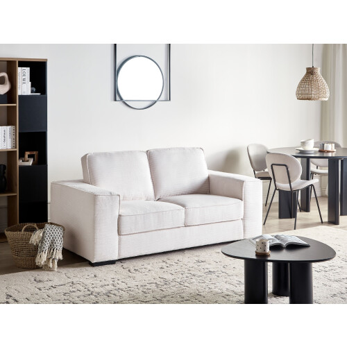 Beliani 2 Seater VIKRAN Corduroy White 1
