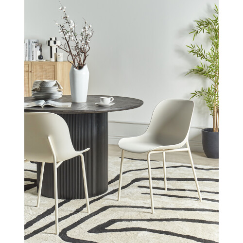 Beliani Set of 2 Dining Chairs BELOIT Light Beige 1