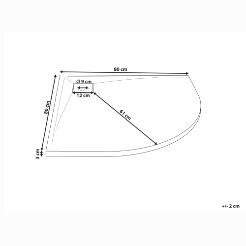 Beliani Shower Tray PARON 800 x 800 x 30 mm Black 2