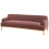 Beliani Sofa 3 Seater SOSJO Fabric Burgundy 5