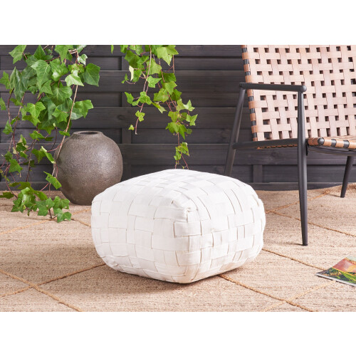 Beliani Pouffe BODLA Synthetic Material White 1