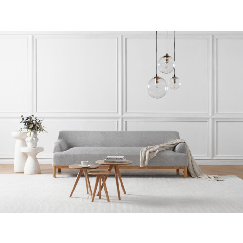 Beliani Sofa 3 Seater SOSJO Fabric Light Grey 1