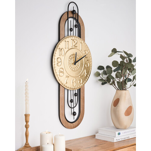 Beliani Wall Clock NOBELIUM Metal Gold 1