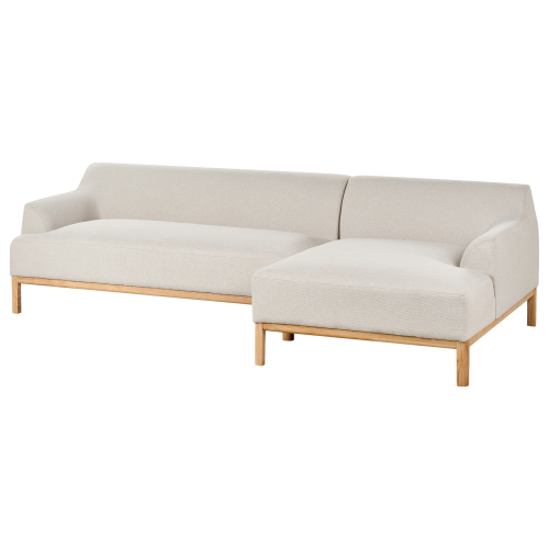 Beliani Corner Sofa 3 Seater SOSJO Fabric Light Beige Left Hand 1