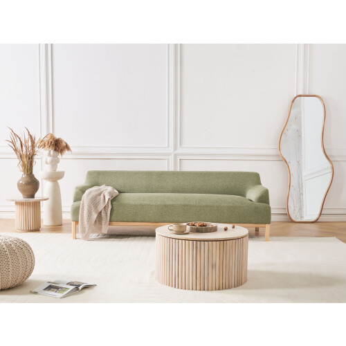 Beliani Sofa 3 Seater SOSJO Fabric Olive Green 1