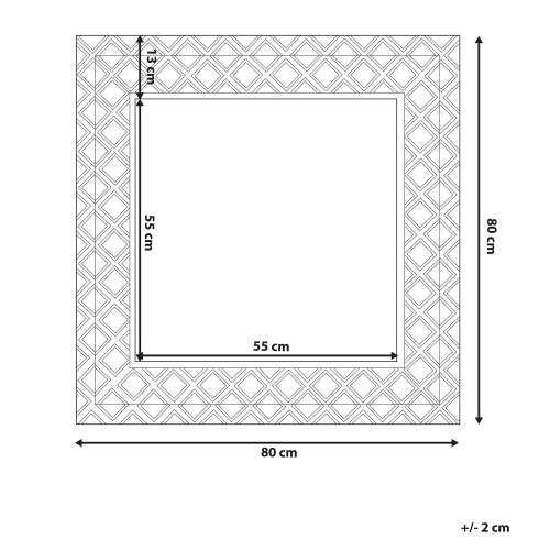 Beliani Wall Mirror EVETTES 80 cm 80 cm Metal Silver 2