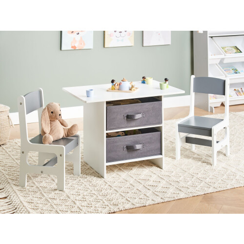 Beliani Kids Table with Chairs YALGOO White 1