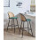 Beliani Set of 2 Bar Chairs CORNELL Metal Green 2