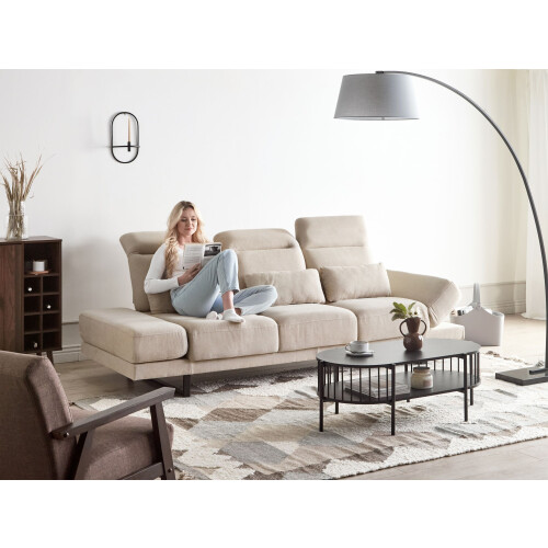Beliani Sofa 3 Seater IKAST Fabric Beige 1