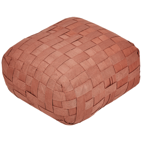 Beliani Pouffe BODLA Synthetic Material Light Red 2
