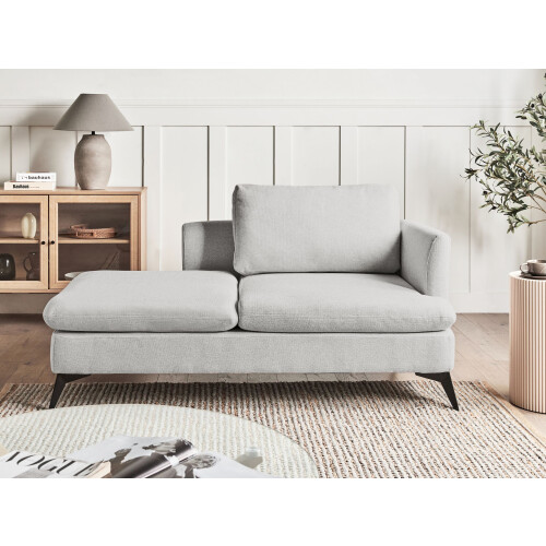 Beliani Right-Hand Chaise Longue SIEVOZ Fabric Light Grey 1