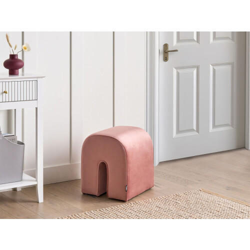 Beliani Pouffe MODOC Velvet Pink 1