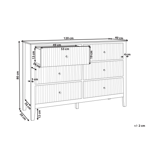 Beliani 6 Drawer Chest ASSISI White 2
