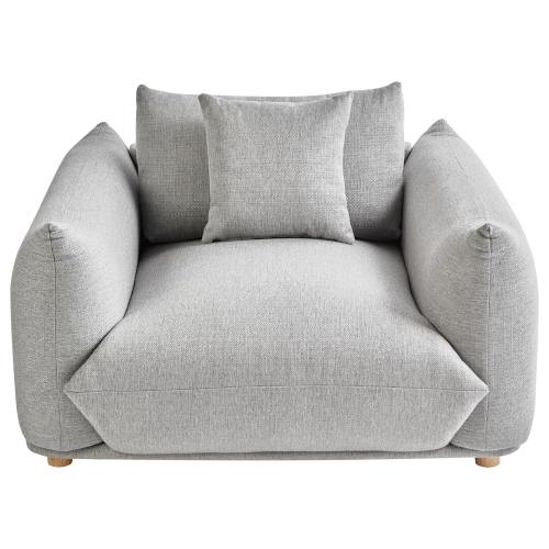 Beliani Armchair LUVOS Fabric Light Grey 1