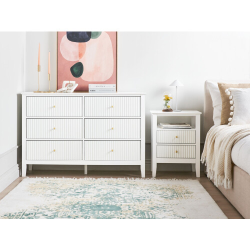 Beliani 6 Drawer Chest ASSISI White 1